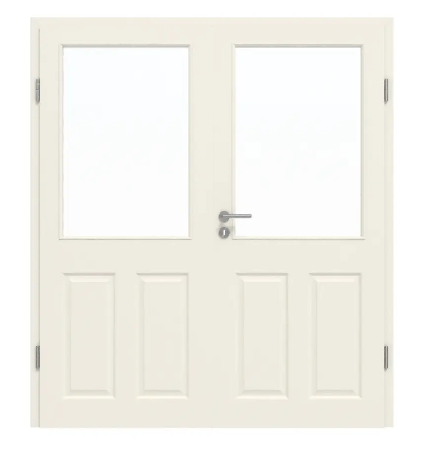 GARANT drzwi dwuskrzydłowe Como biały lakier z przeszkleniem CKL4 z ościeżnicą