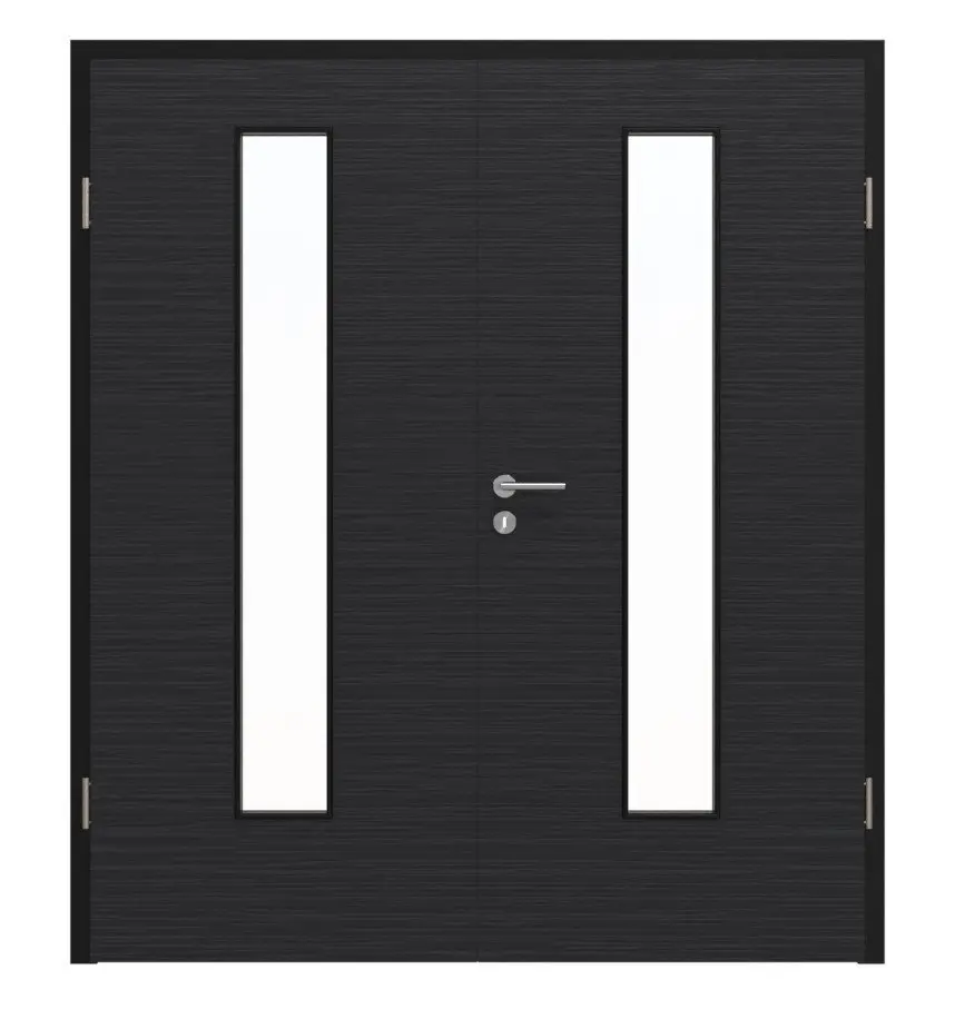 HÖRMANN drzwi dwuskrzydłowe Łupek czarny Proline Concepto z przeszkleniem LA 24 z ościeżnicą