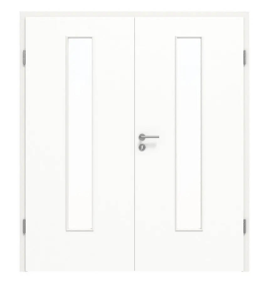 HÖRMANN drzwi 2-skrzydłowe biel ultramatowa Proline Concepto z przeszkleniem LA 24 z ościeżnicą
