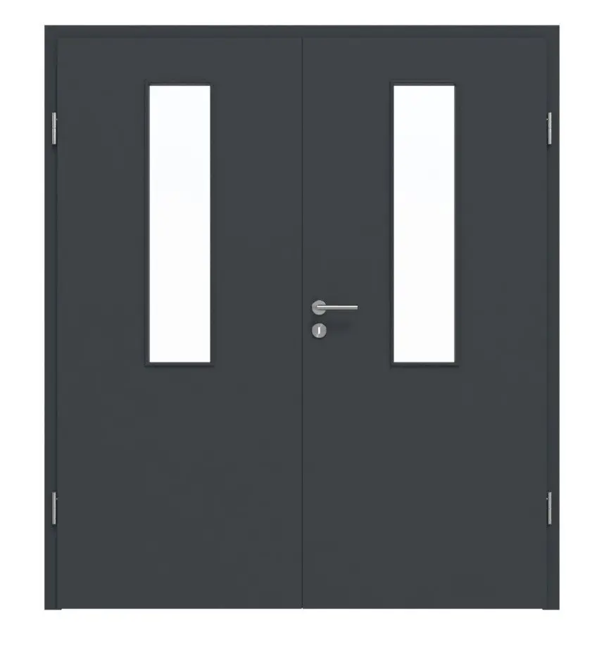 HÖRMANN drzwi dwuskrzydłowe ultramatowy antracyt Proline Concepto z przeszkleniem LA 4 z ościeżnicą