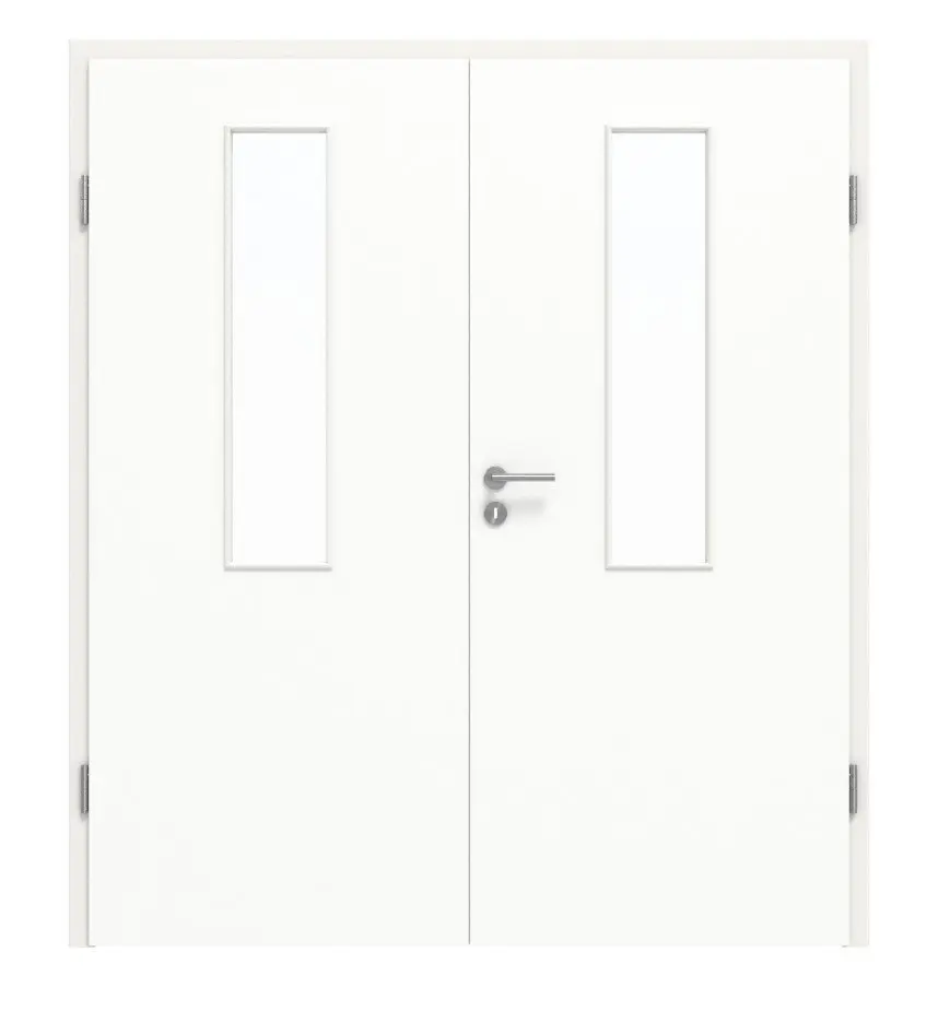 HÖRMANN drzwi 2-skrzydłowe biel ultramatowa Proline Concepto z przeszkleniem LA 4 z ościeżnicą