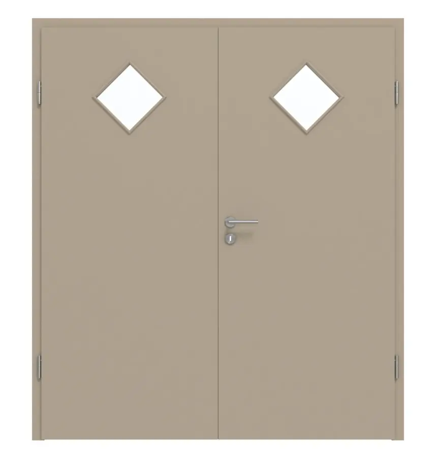 HÖRMANN drzwi 2-skrzydłowe ultramatowy taupe (kolor ciemnoszaro-brązowy) Proline Concepto z przeszkleniem LA 6 z ościeżnicą
