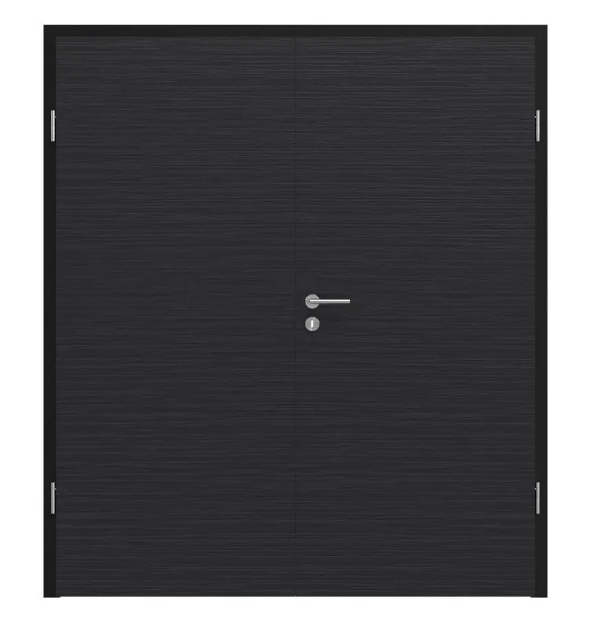 Widok frontowy marki HÖRMANN, drzwi dwuskrzydłowe Łupek czarny Proline Concepto z ościeżnicą
