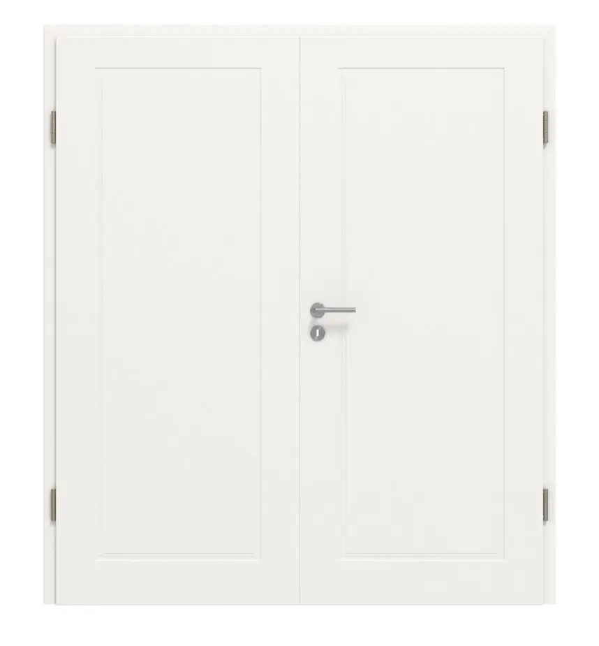 JELD-WEN drzwi dwuskrzydłowe Contour 1F biały błyszczący podobny do RAL 9016 ExpertLack z ościeżnicą