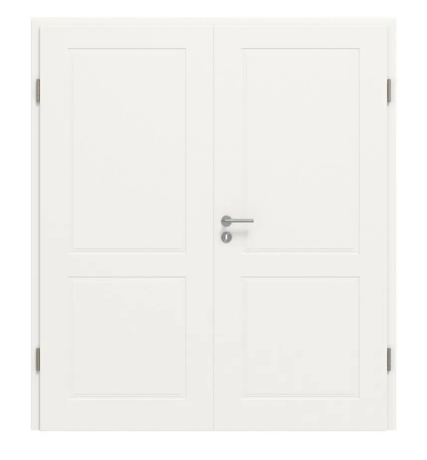 JELD-WEN Podwójne drzwi Contour 2F w kolorze brylantowej bieli podobnym do RAL 9016 Lakier Expert z ościeżnicą