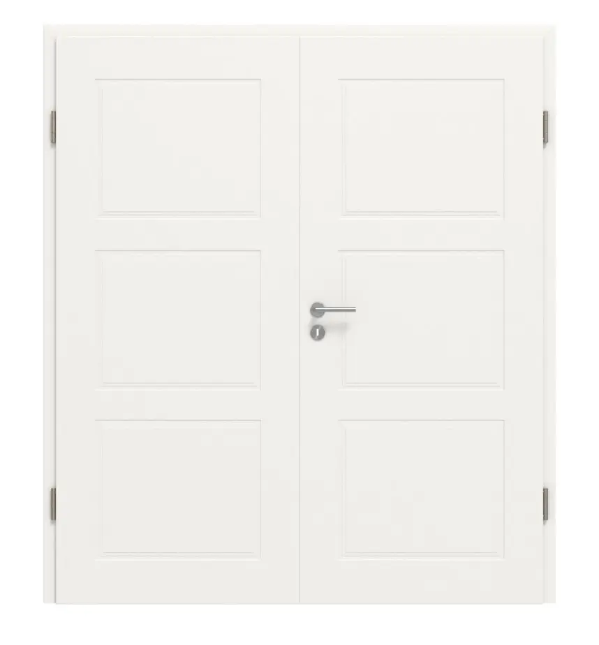 JELD-WEN drzwi dwuskrzydłowe Contour 3FG białe błyszczące, podobnie do RAL 9016 Lakier Expert z ościeżnicą