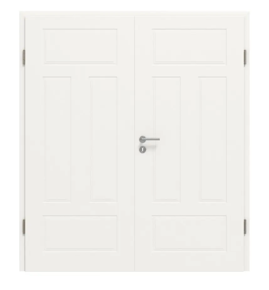 JELD-WEN drzwi dwuskrzydłowe Contour 4FS biały błyszczący podobny do RAL 9016 ExpertLack z ościeżnicą