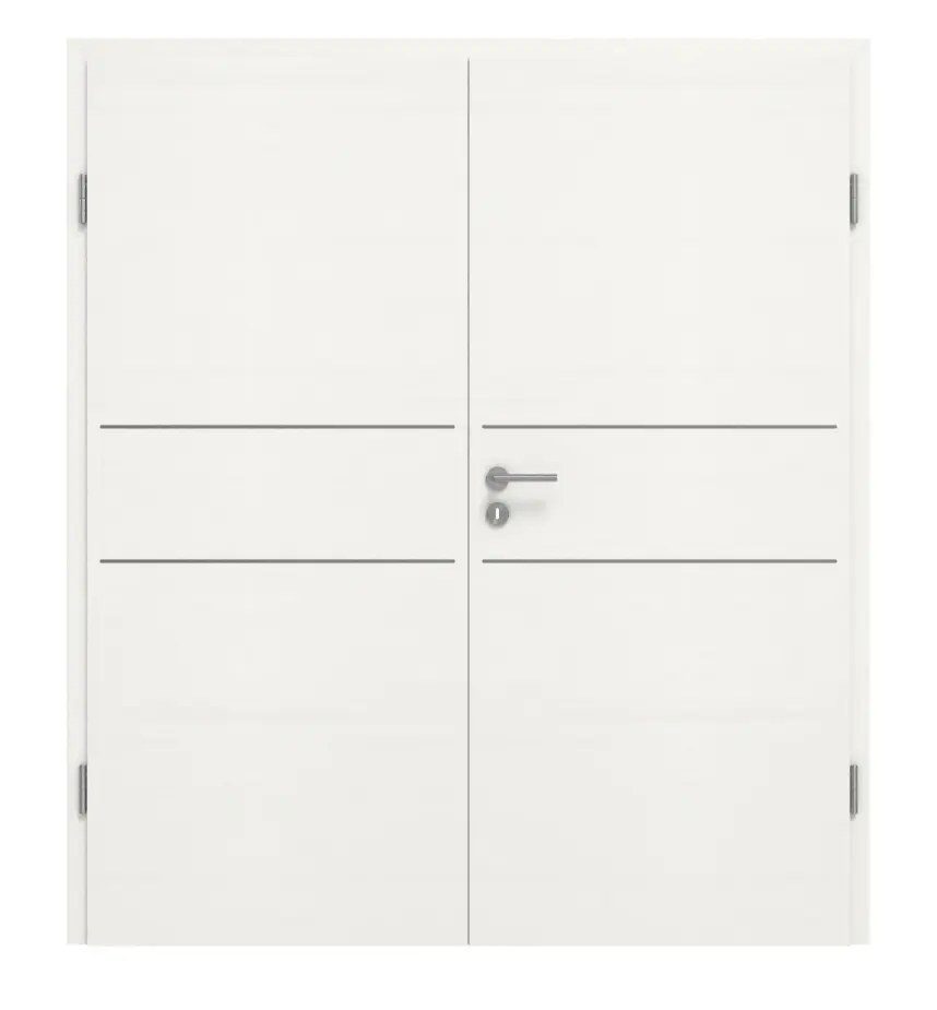 GARANT drzwi dwuskrzydłowe Corona 732 wzdłuż Authentic Bianco CePaL z ościeżnicą