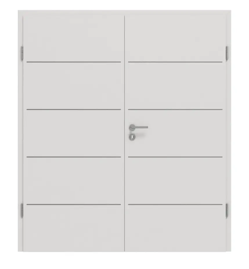 GARANT Drzwi dwuskrzydłowe Corona 830 Silver Grey CePaL z ościeżnicą