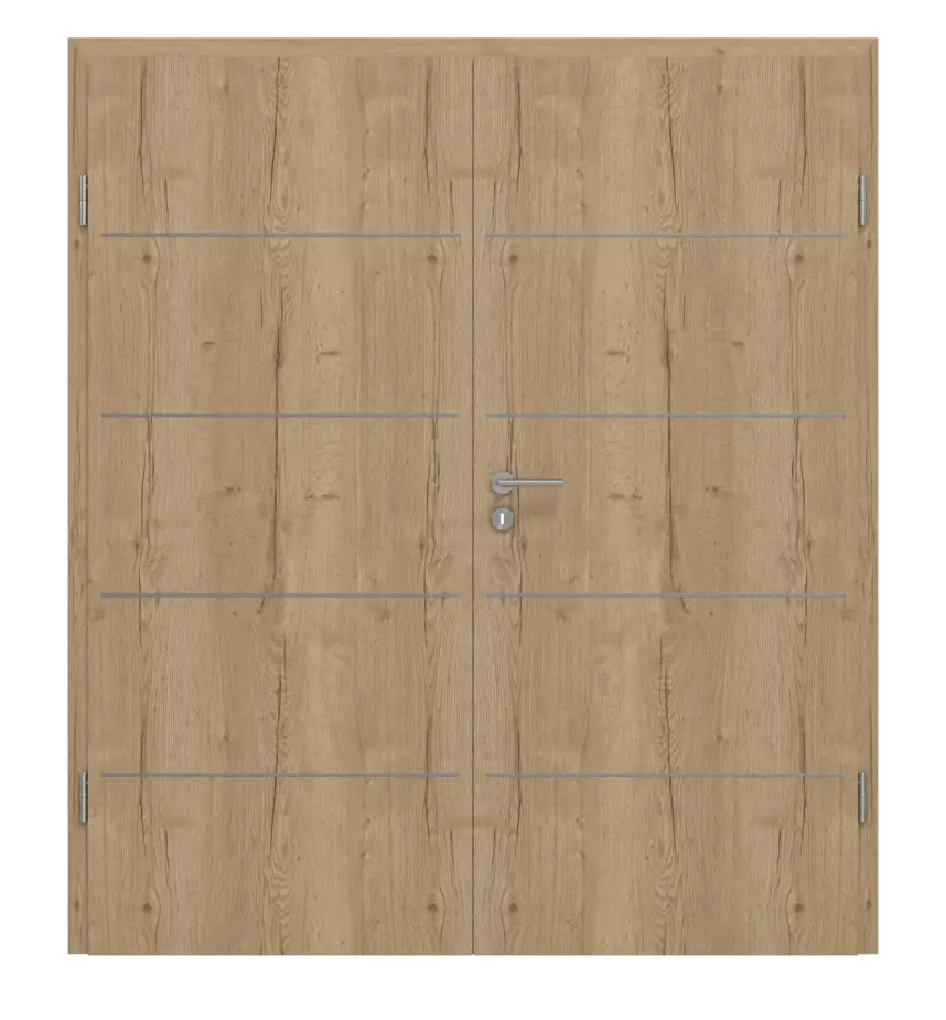 Frontansicht von GARANT Doppelflügeltür Corona 830 Authentic Risseiche CePaL mit Zarge