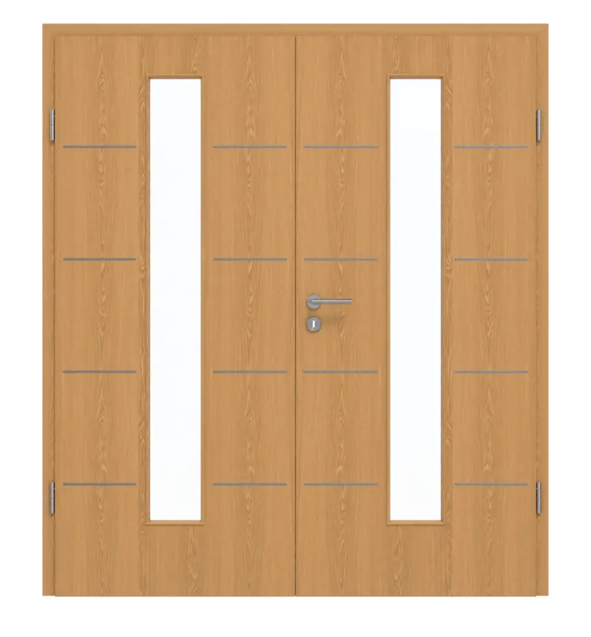 GARANT drzwi 2-skrzydłowe Corona 830 dąb premium CePaL z przeszkleniem LA-4 na środku z ościeżnicą