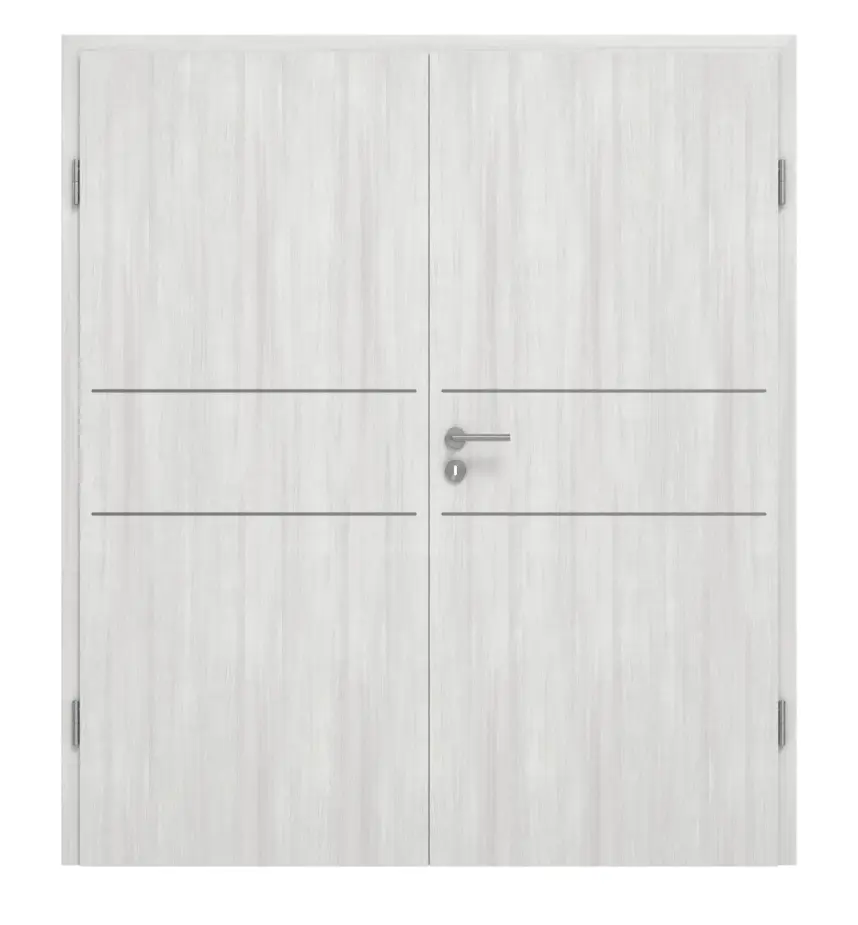 Widok frontowy drzwi dwuskrzydłowych GARANT Corona 832 Authentic Grigio CePaL z ościeżnicą