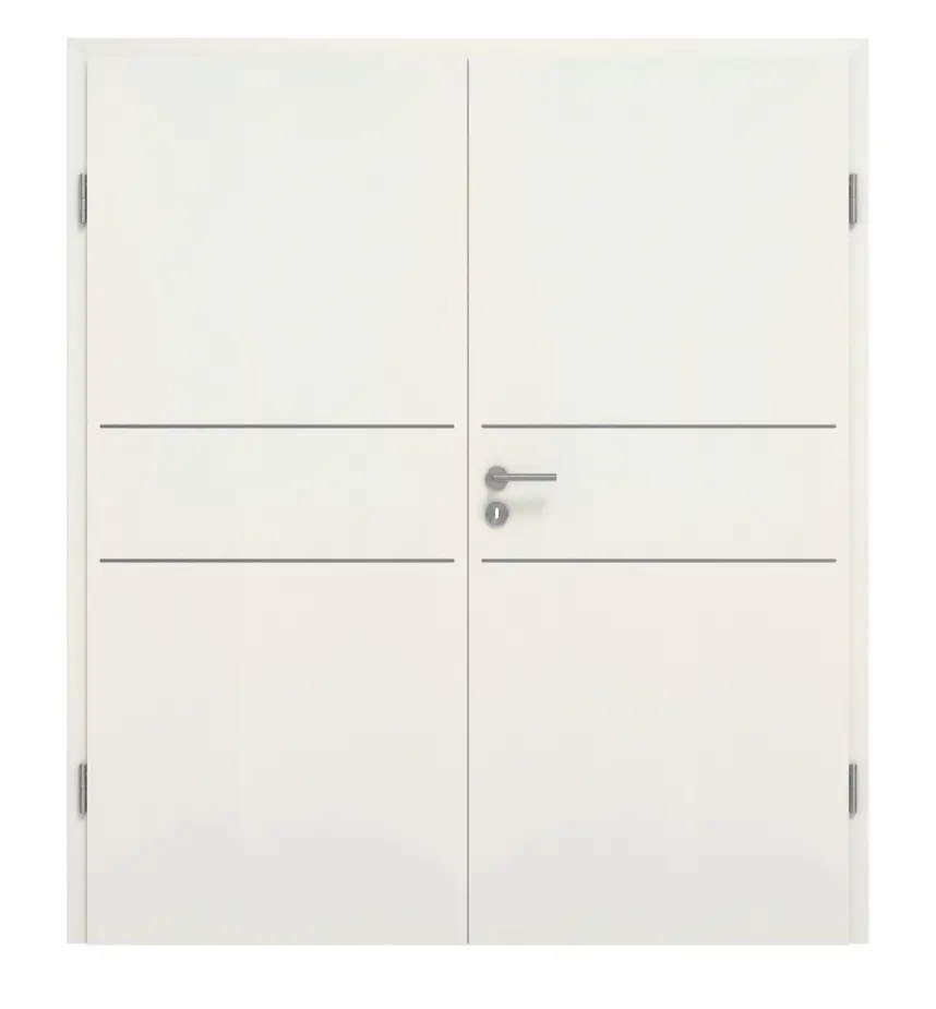 GARANT Drzwi dwuskrzydłowe Corona 832 biel Struktura Premium CePaL z ościeżnicą
