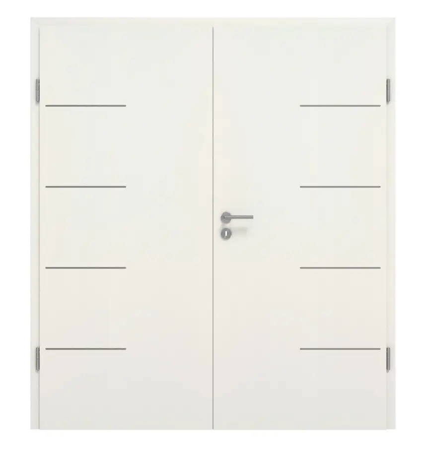 GARANT Drzwi dwuskrzydłowe Corona 834 biel Struktura Premium CePaL z ościeżnicą