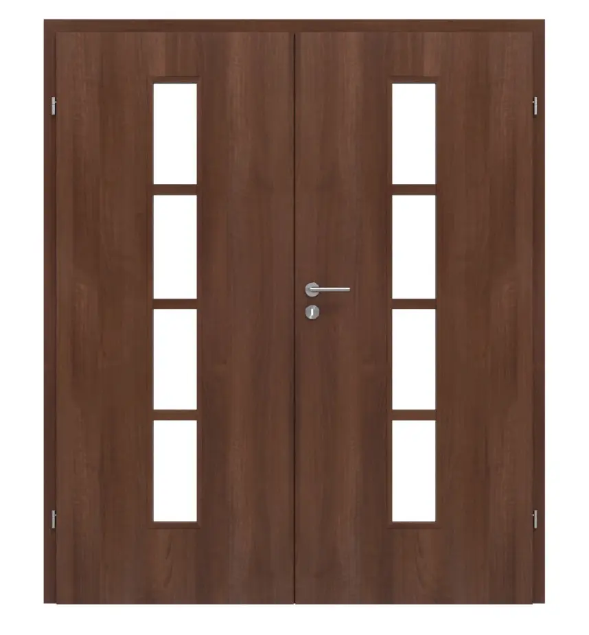 CLASSEN drzwi dwuskrzydłowe Demeter M4 Orzech Primo z przeszkleniem z ościeżnicą