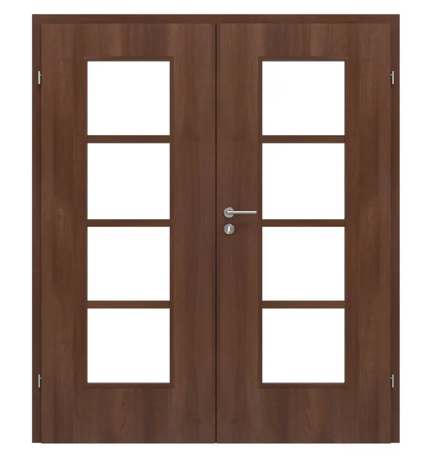 CLASSEN drzwi dwuskrzydłowe Demeter M5 Nuss Primo z przeszkleniem i ościeżnicą