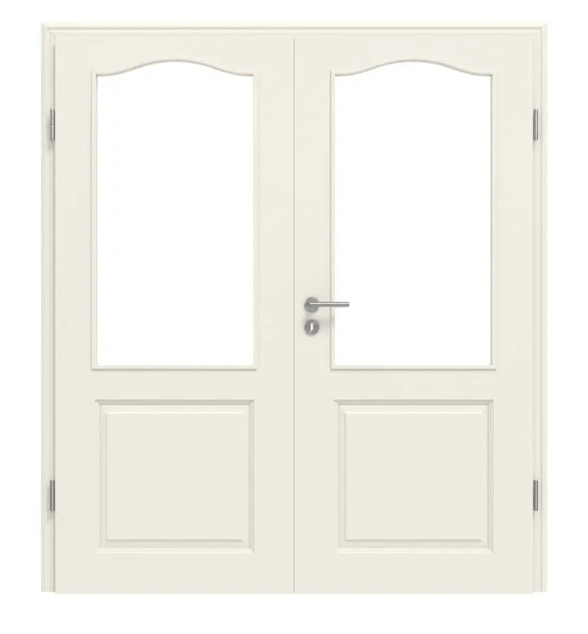 LEBO drzwi 2-skrzydłowe Formelle 21 biały lakier z przeszkleniem z ościeżnicą