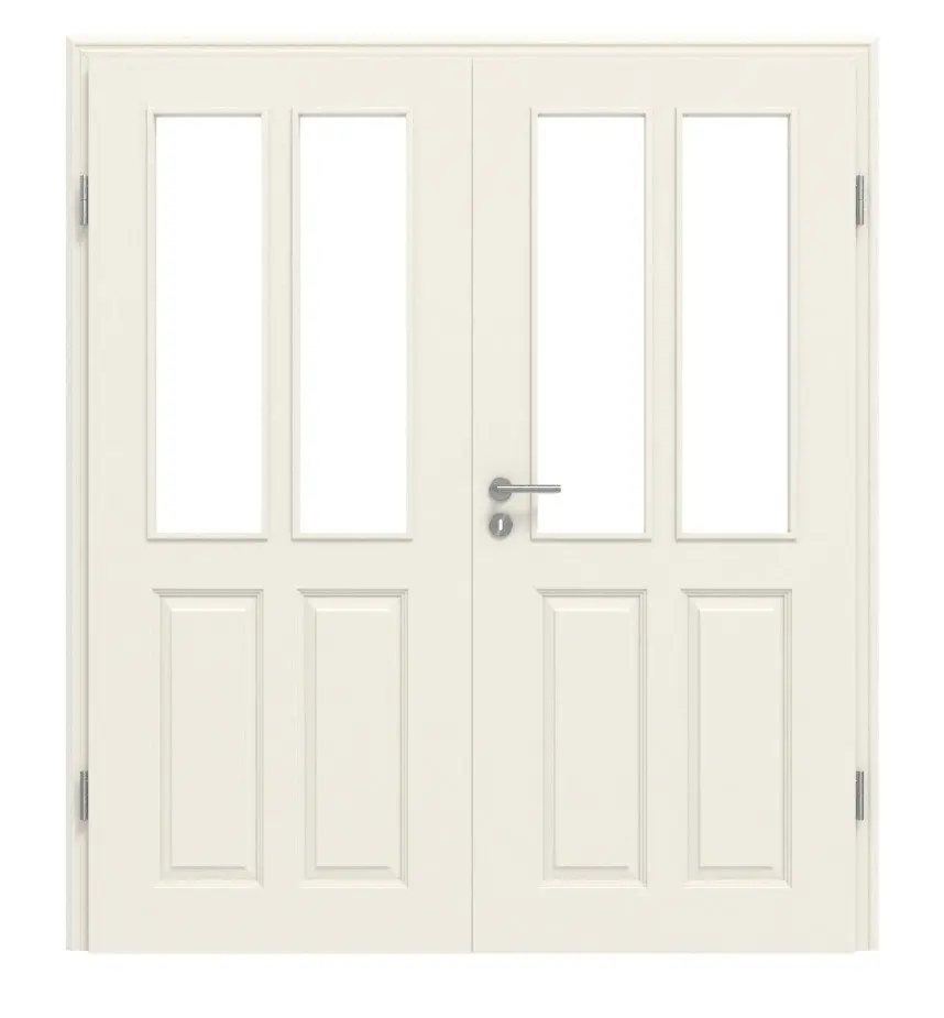 LEBO drzwi 2-skrzydłowe Formelle 40 biały lakier z przeszkleniem 2 LA z ościeżnicą