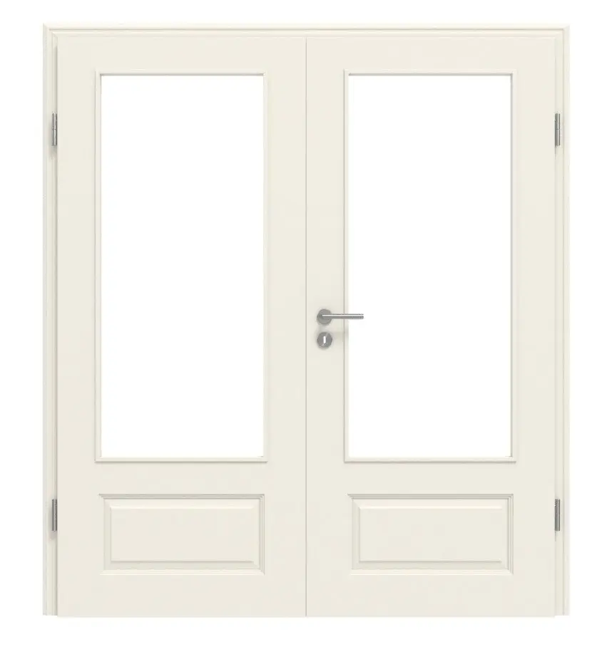 LEBO drzwi dwuskrzydłowe Formelle 41 biały lakier z przeszkleniem 1 LA z ościeżnicą