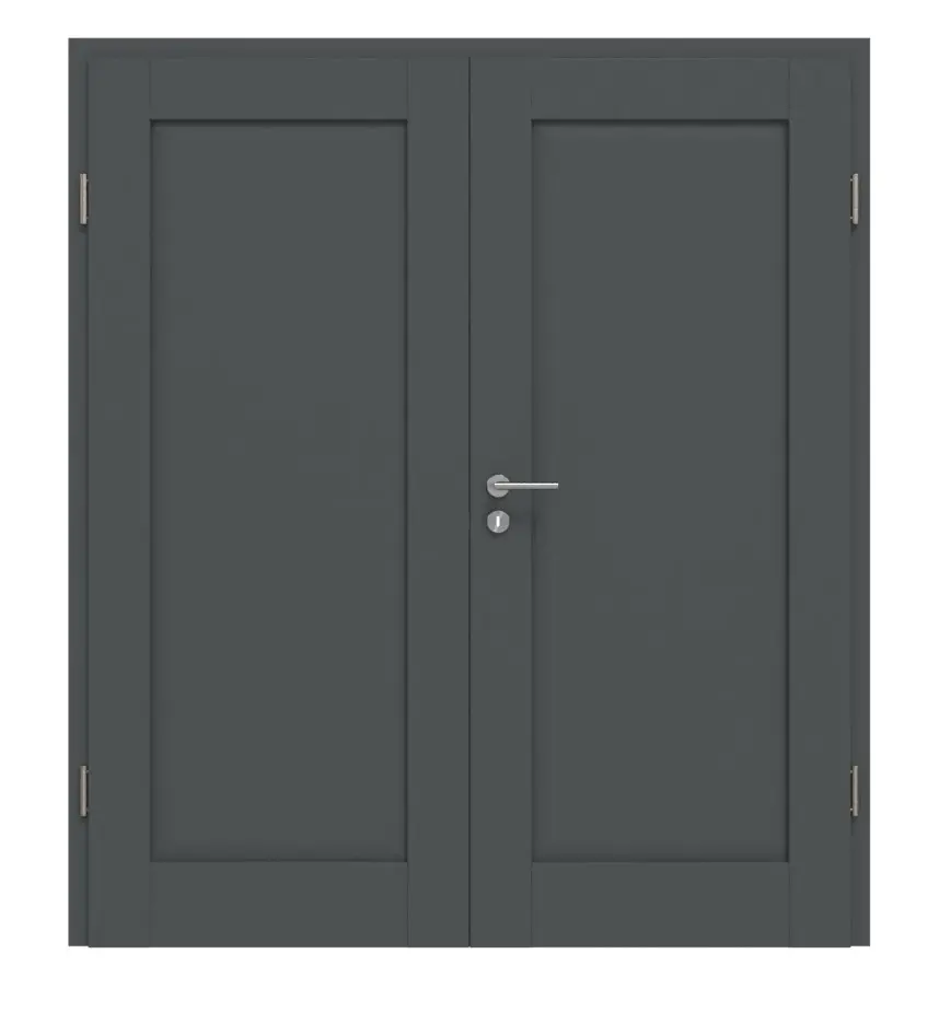 CLASSEN drzwi dwuskrzydłowe rama 5.5 Uni Graphit folia dekoracyjna z ościeżnicą