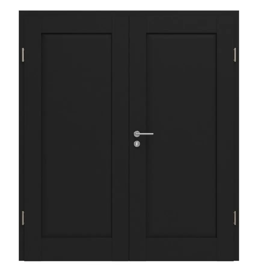 CLASSEN drzwi dwuskrzydłowe rama 5.5 Uni czarny folia dekoracyjna z ościeżnicą