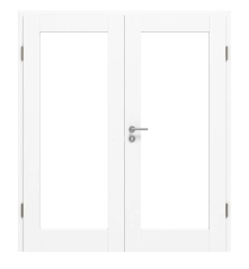 CLASSEN drzwi 2-skrzydłowe rama 5.6 biel uni folia dekoracyjna z przeszkleniem i ościeżnicą