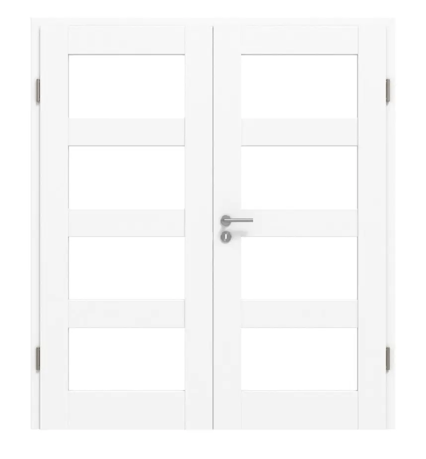 CLASSEN 2-skrzydłowe Rama 5.7 biel uni folia dekoracyjna z przeszkleniem z ościeżnicą