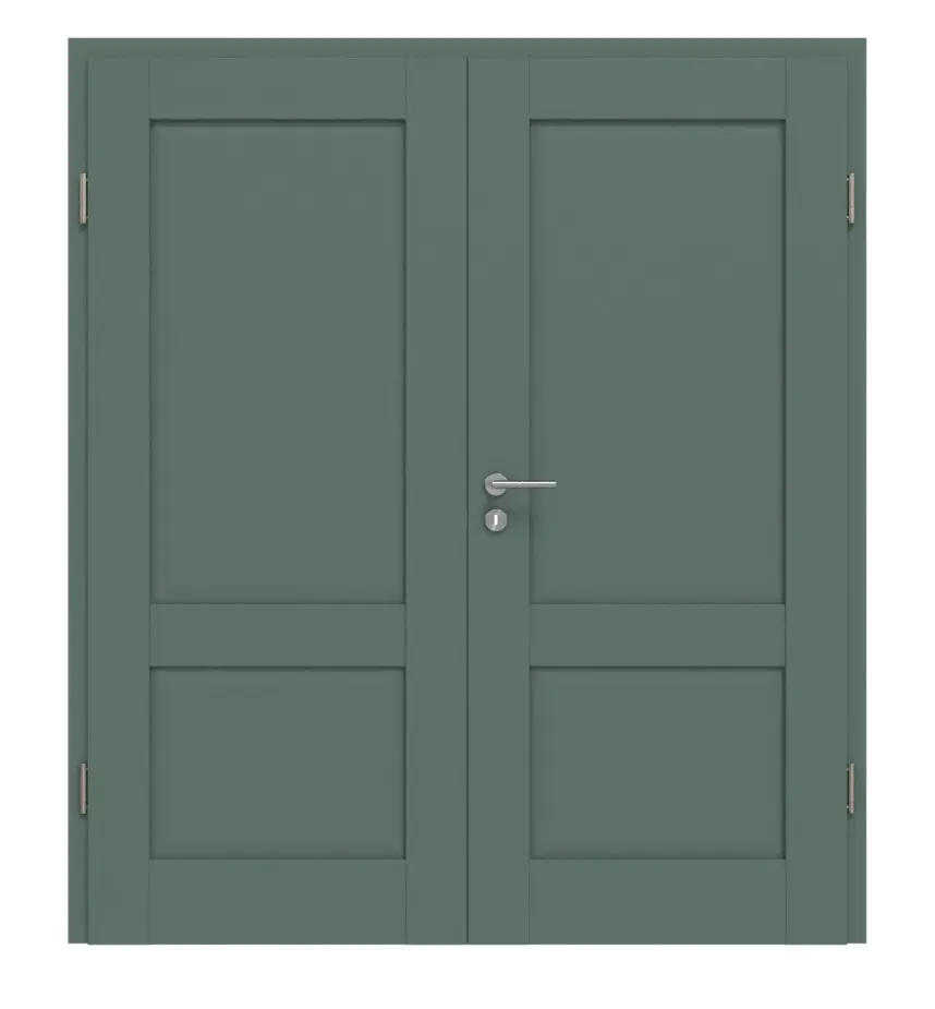 CLASSEN drzwi dwuskrzydłowe rama 5.9 Uni Green folia dekoracyjna z ościeżnicą