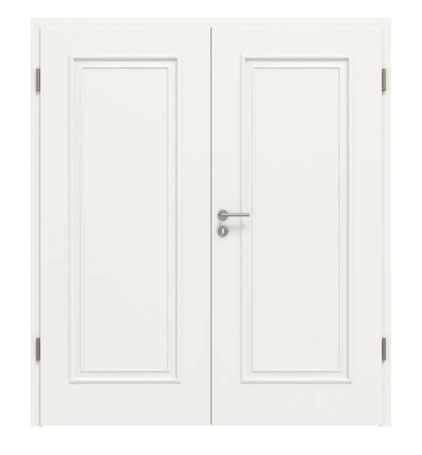 HÖRMANN Drzwi dwuskrzydłowe Georgia 1, biały drogowy RAL 9016, Duradecor ClassicLine, z ościeżnicą