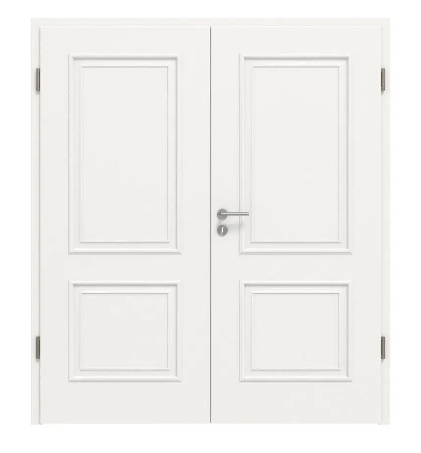 HÖRMANN Drzwi dwuskrzydłowe Georgia 2, biały drogowy RAL 9016, Duradecor ClassicLine, z ościeżnicą