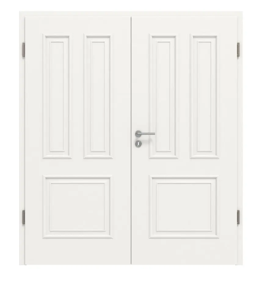 HÖRMANN Drzwi dwuskrzydłowe Georgia 3, biały drogowy RAL 9016, Duradecor ClassicLine, z ościeżnicą