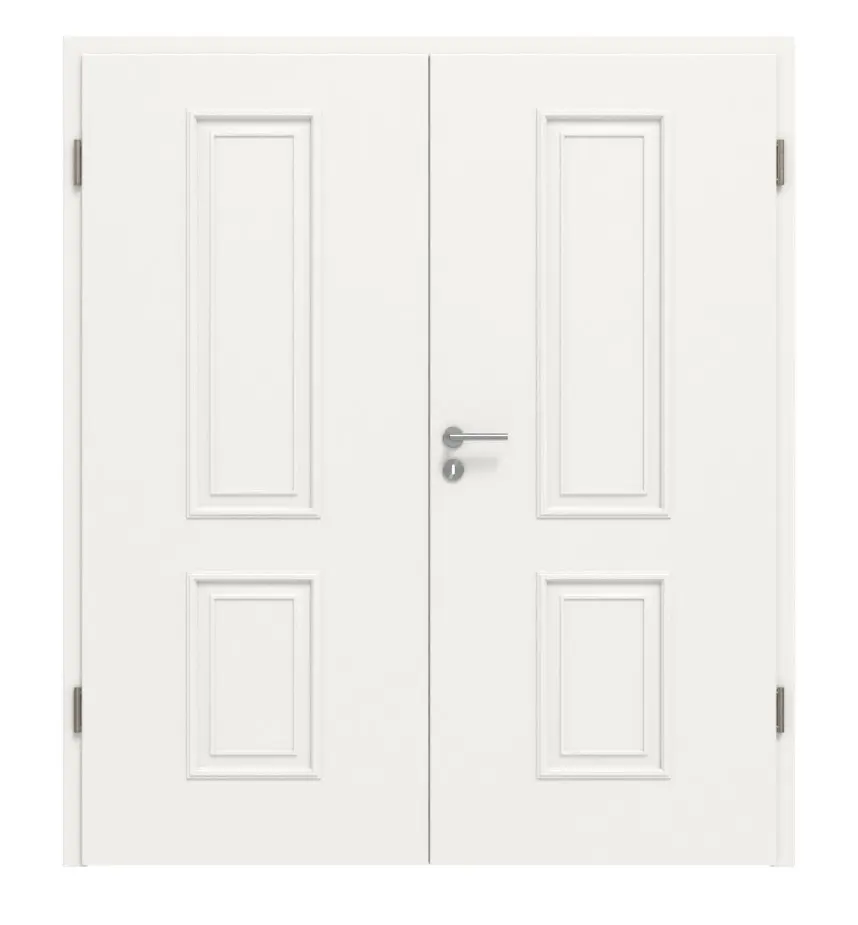 HÖRMANN Drzwi dwuskrzydłowe Georgia 5, biały drogowy RAL 9016, Duradecor ClassicLine, z ościeżnicą