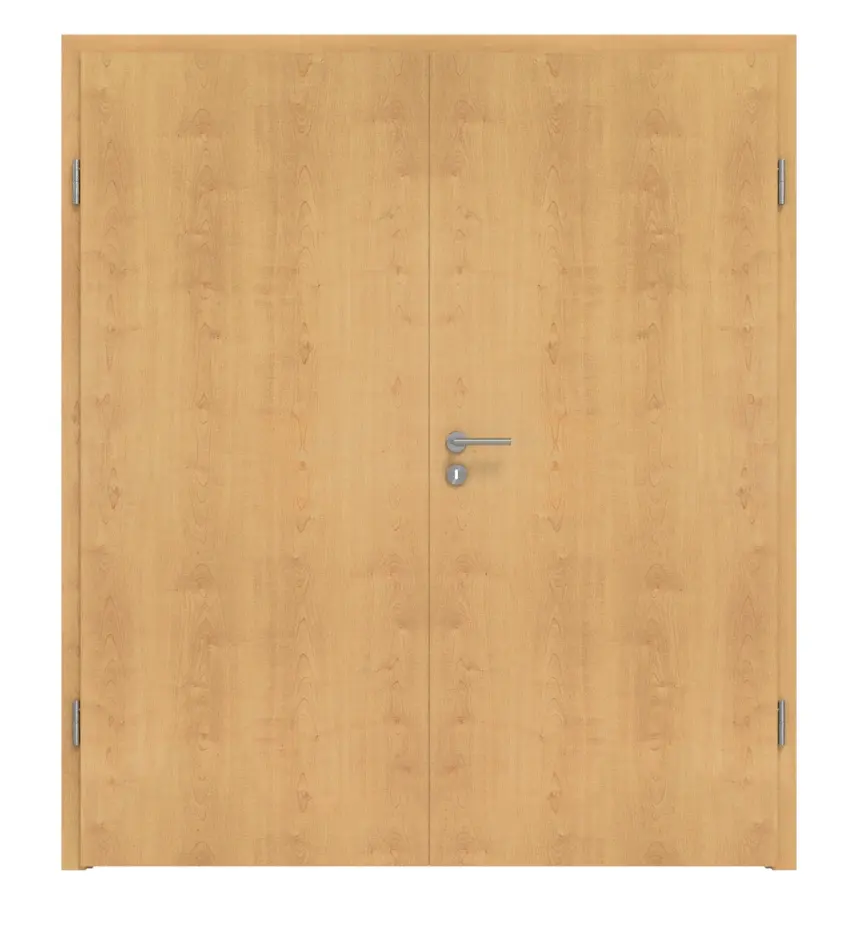 Widok frontowy drzwi dwuskrzydłowych klon Rustikal AH 74 PortaLit wraz z ościeżnicą - Westag