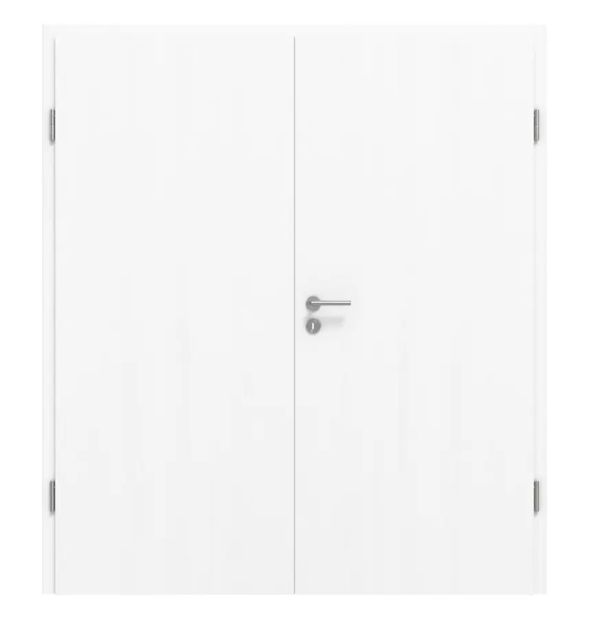 Widok frontowy drzwi dwuskrzydłowe jesion arctic biały ESR 222 PortaLit z ościeżnicą - Westag