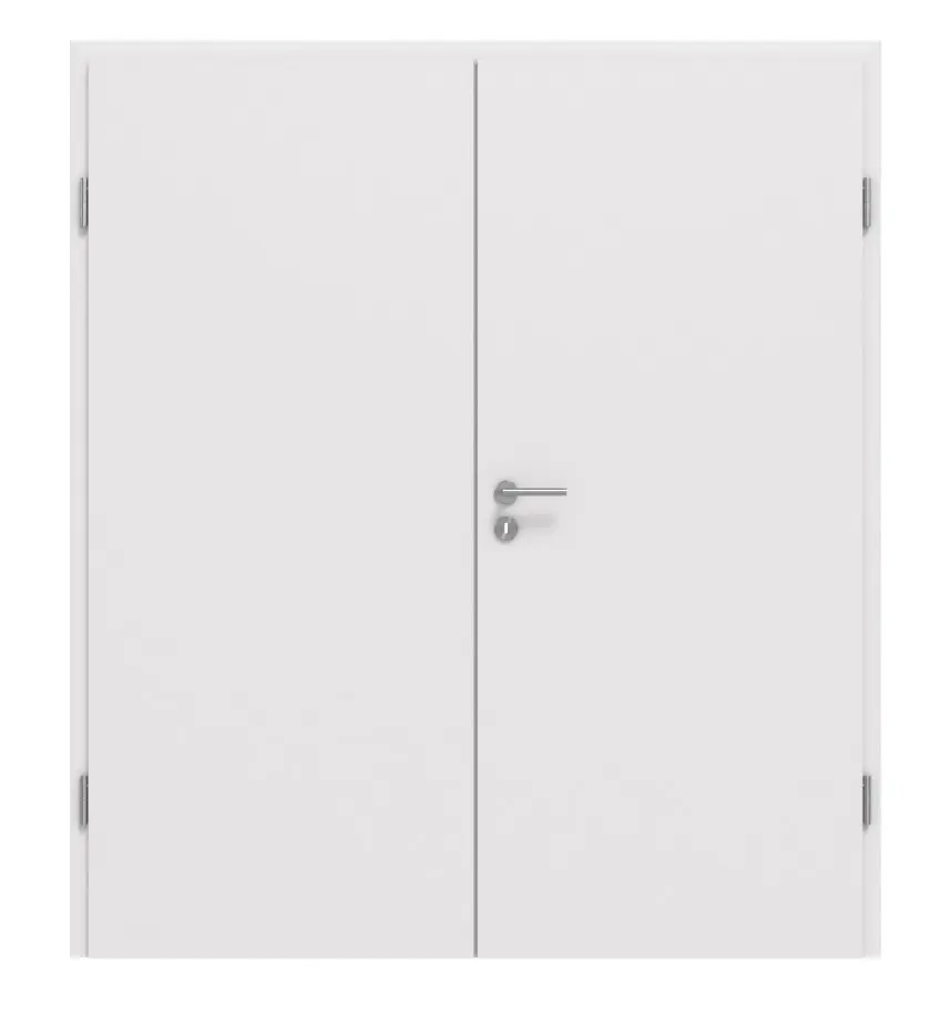 JELD-WEN drzwi dwuskrzydłowe szaro-białe Optima DuriTop CPL z ościeżnicą