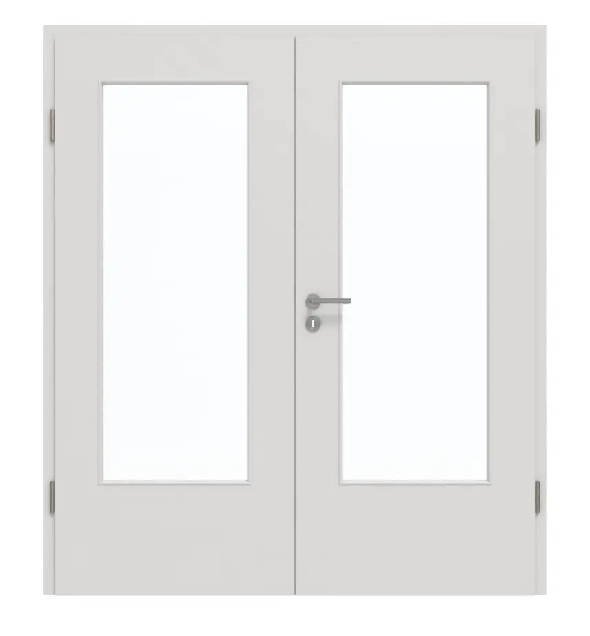 GARANT drzwi dwuskrzydłowe wraz z ościeżnicą 0160-60 Silver Grey CePaL z przeszkleniem LA-DIN