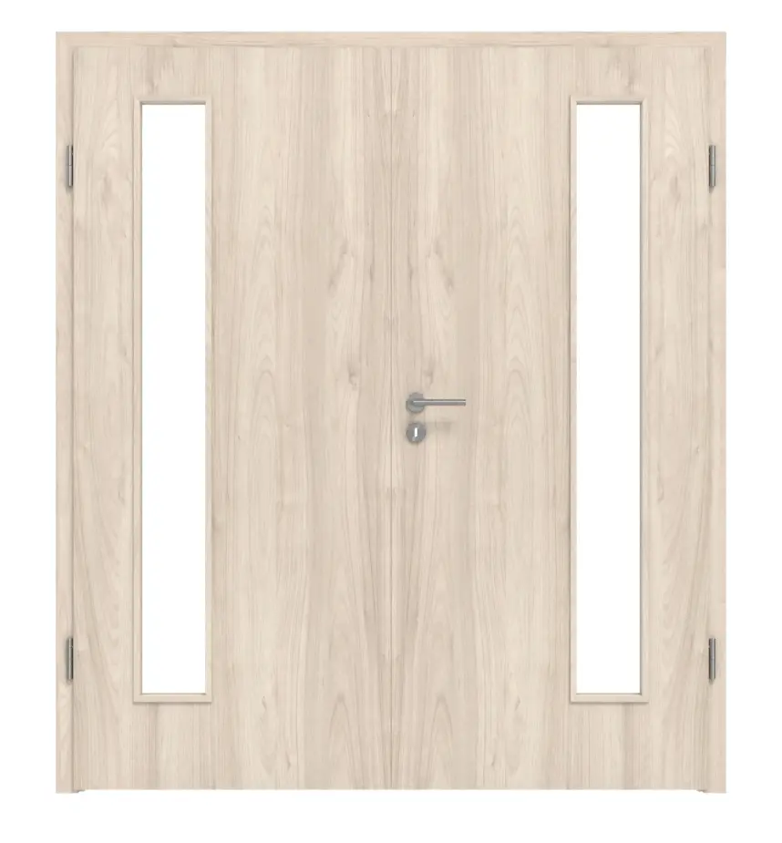 WESTAG drzwi 2-skrzydłowe orzech włoski Embla NU 324 Portalit CPL z przeszkleniem LA-1B po stronie zawiasów wraz z ościeżnicą