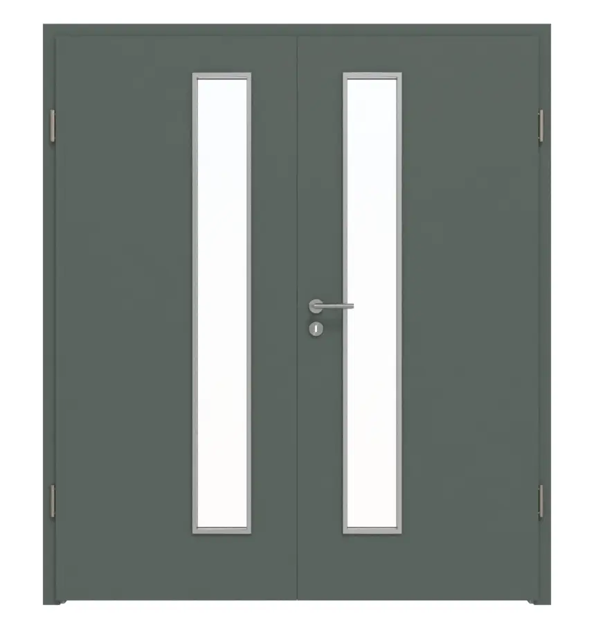 WESTAG drzwi dwuskrzydłowe Verde Comodoro FX 0750 FENIX NTM z przeszkleniem LA-1D od strony zamka w zestawie z ościeżnicą