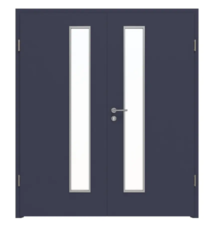 WESTAG drzwi dwuskrzydłowe Blu Fes FX 0754 FENIX NTM z przeszkleniem LA-1D od strony zamka w zestawie ościeżnica