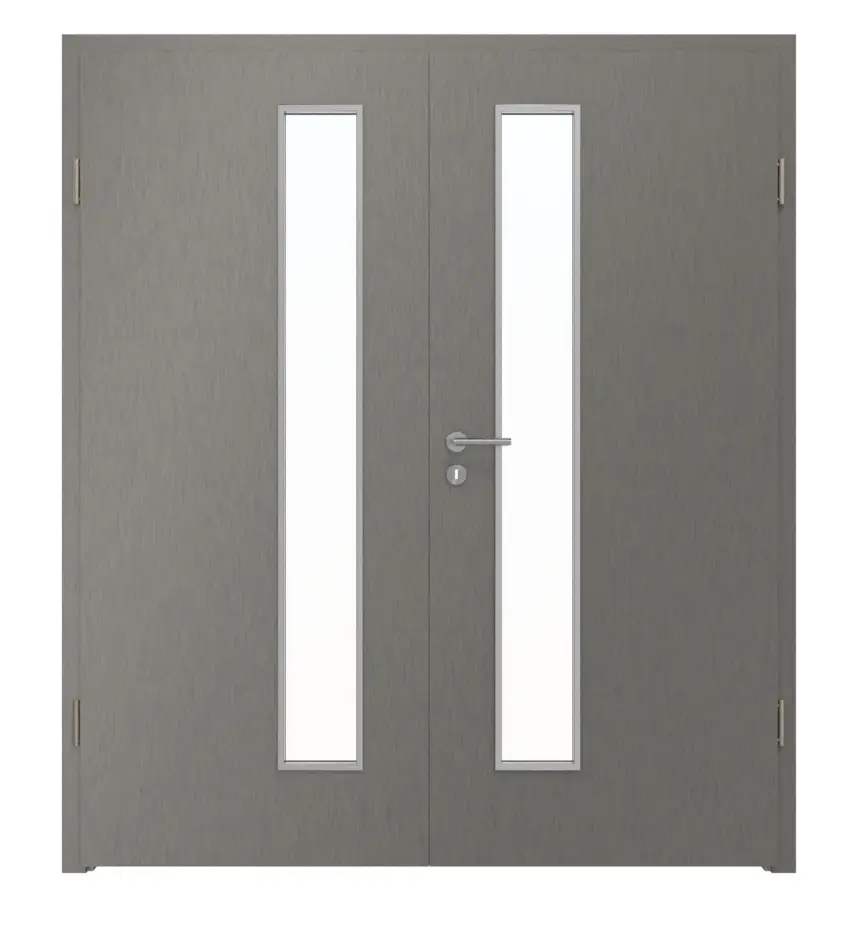 Westag drzwi dwuskrzydłowe Acciaio Hamilton FX 5000 Fenix NTA z przeszkleniem LA-1D od strony zamka w zestawie z ościeżnicą