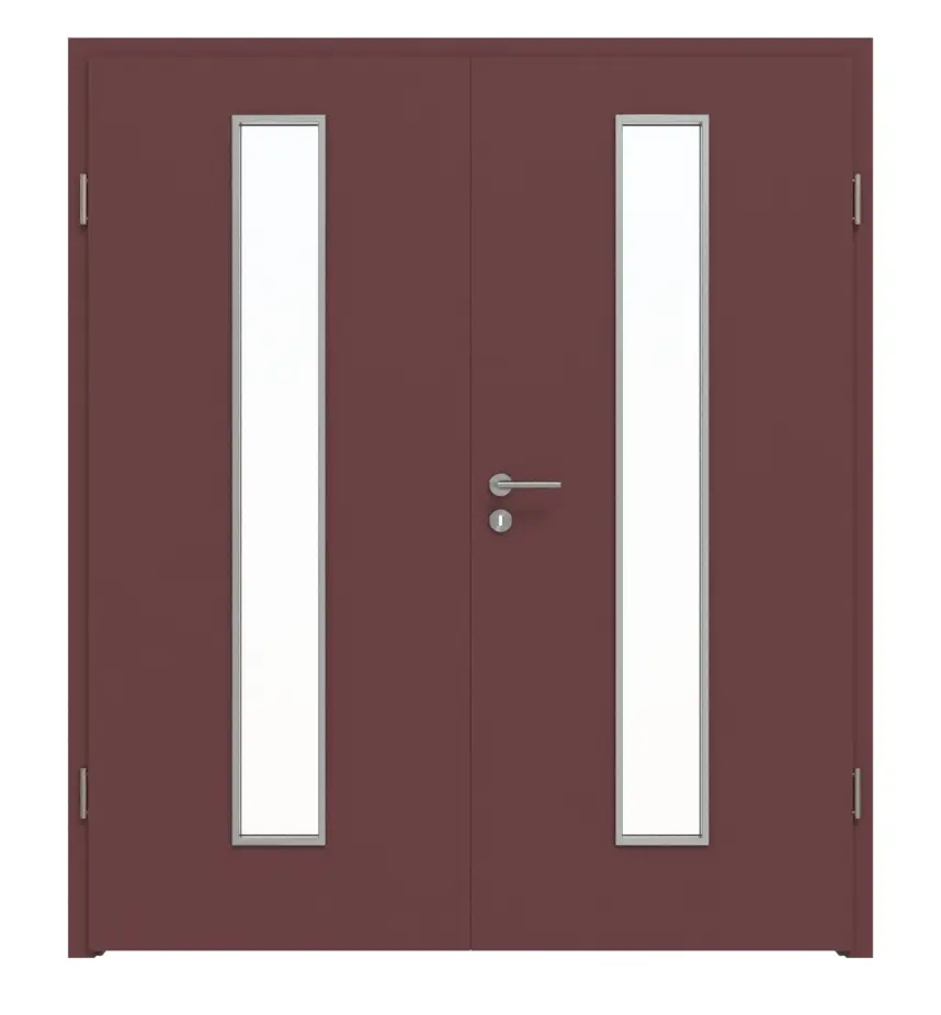 WESTAG drzwi 2-skrzydłowe Rosso Jaipur FX 0751 FENIX NTM z przeszkleniem LA-1 na środku w tym ościeżnica