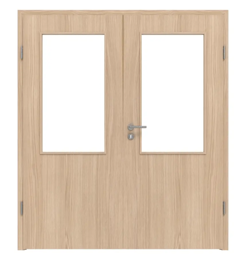 WESTAG drzwi dwuskrzydłowe dąb Eleganzia Ei 342 Portalit CPL z przeszkleniem LA-100 z ościeżnicą