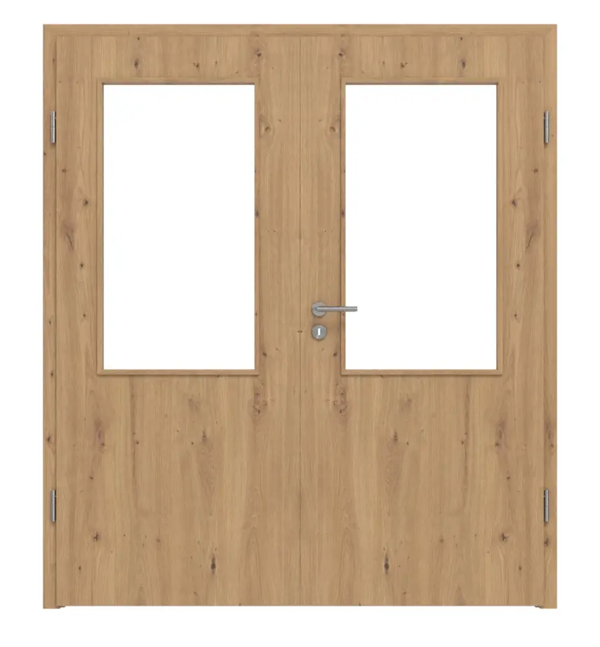 WESTAG drzwi dwuskrzydłowe Artis dąb Ei 793 Portalit CPL z przeszkleniem LA-100 wraz z ościeżnicą