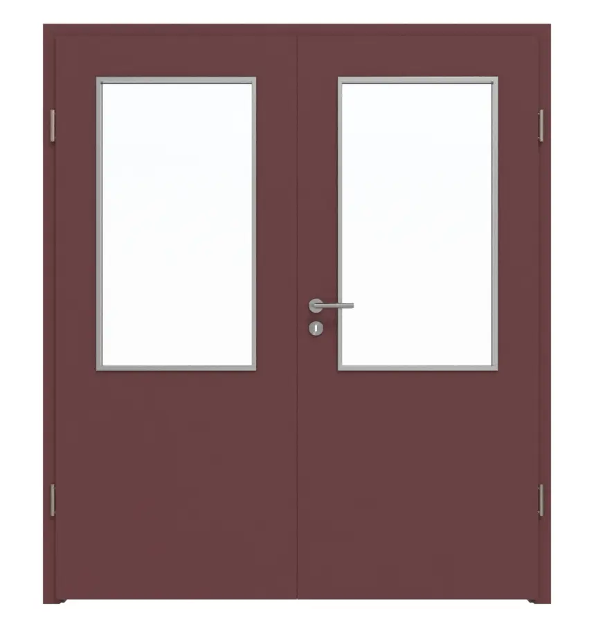 WESTAG drzwi dwuskrzydłowe Rosso Jaipur FX 0751 FENIX NTM z przeszkleniem LA-100 w zestawie z ościeżnicą