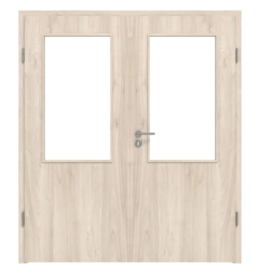 WESTAG drzwi dwuskrzydłowe orzech włoski Embla NU 324 Portalit CPL z przeszkleniem LA-100 w tym ościeżnica