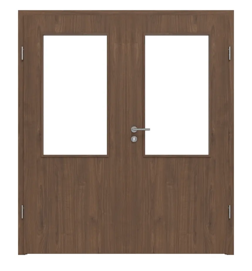 WESTAG drzwi dwuskrzydłowe orzech włoski Trentino NU 717 Portalit CPL z przeszkleniem LA-100 z ościeżnicą