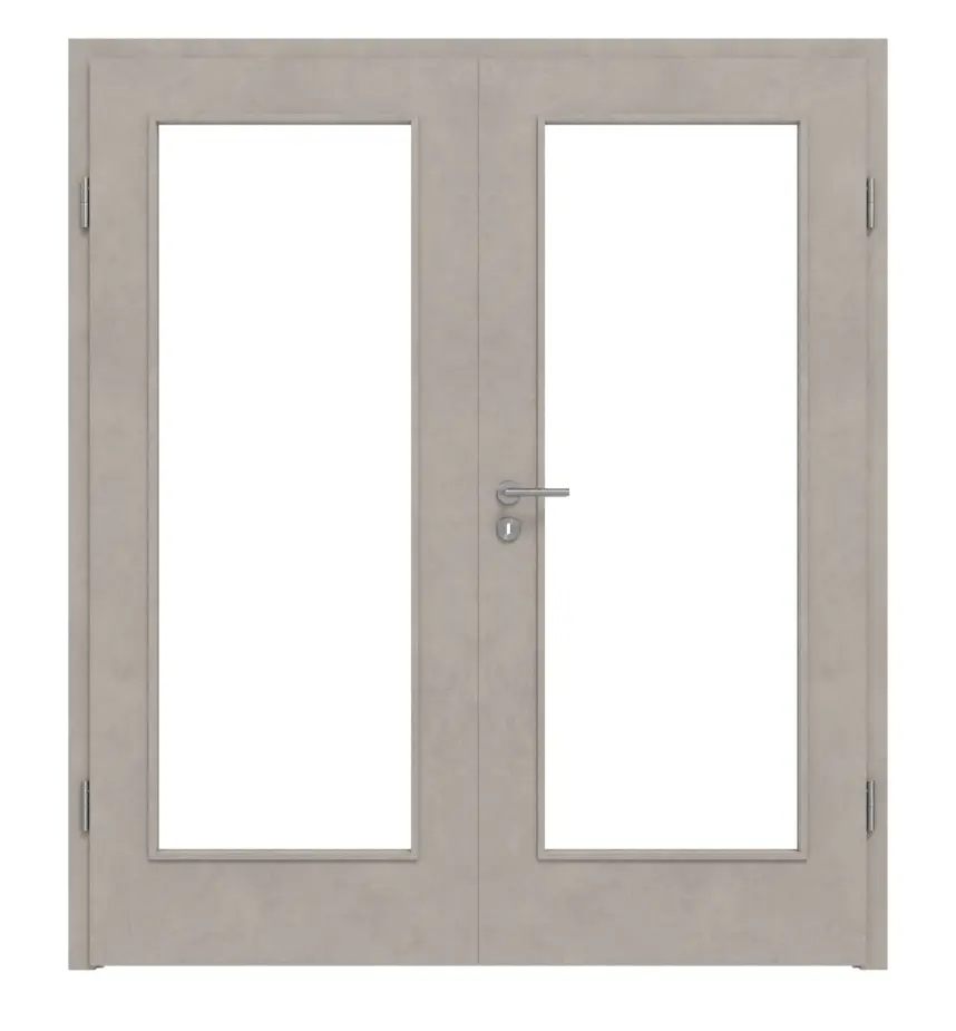 WESTAG drzwi dwuskrzydłowe Semento BN 434 Portalit CPL z przeszkleniem LA-1000 wraz z ościeżnicą