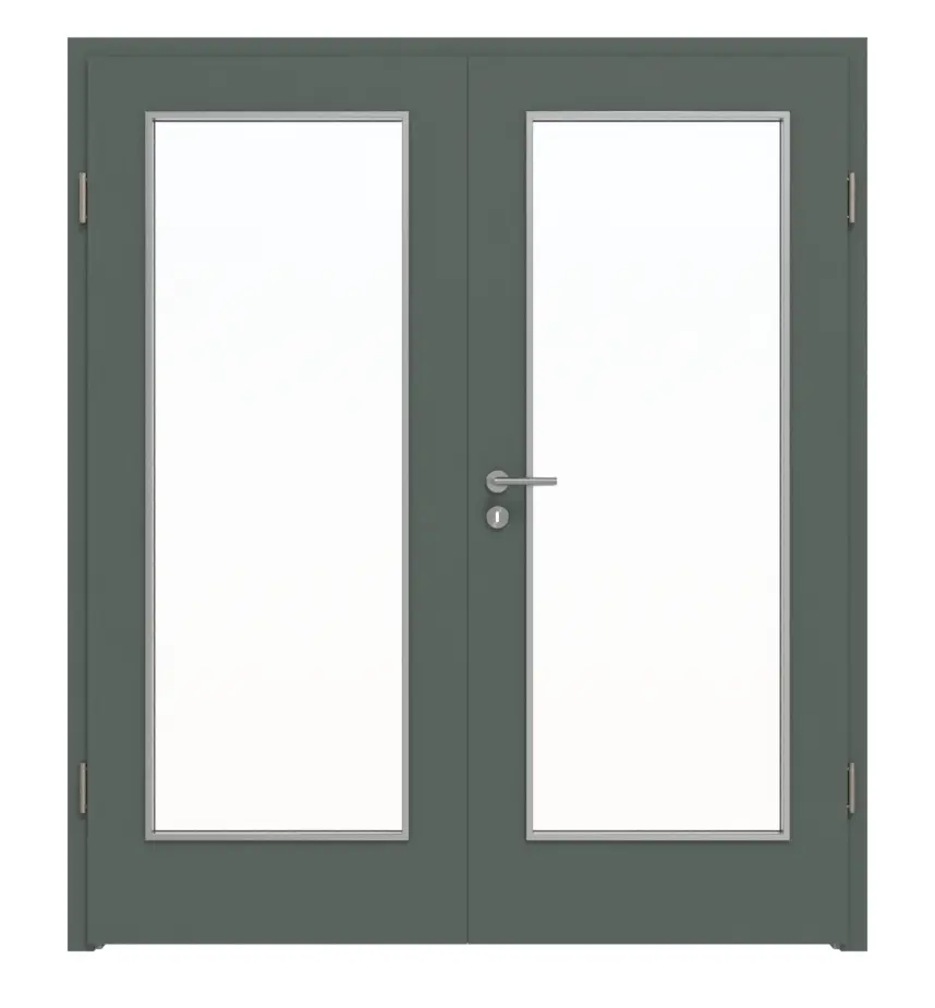 WESTAG drzwi dwuskrzydłowe Verde Comodoro FX 0750 FENIX NTM z wycięciem na szybę LA-1000 w tym ościeżnica