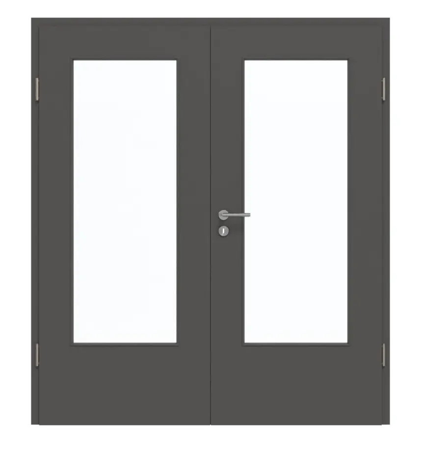 GARANT drzwi dwuskrzydłowe z ościeżnicą 10622-60 Ebony CePaL z przeszkleniem LA-DIN
