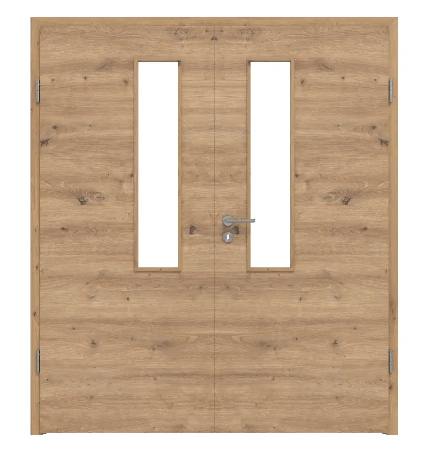 WESTAG drzwi dwuskrzydłowe Artis dąb Cross EiC 793 Portalit CPL z przeszkleniem LA-18-21,5 w zestawie z ościeżnicą